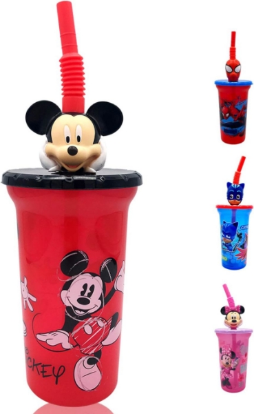 Picture of Disney Mickey Mouse Buddy Sips Water Tumbler with 3D Character Head Straw Drinkware 1 Count