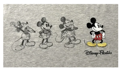 Picture of Disney 3 Mickey Sketch Adult Gray Heather Florida Namedrop