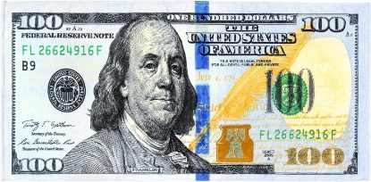 Picture of American 100 Dollar Bill Beach Towel Ben Franklin