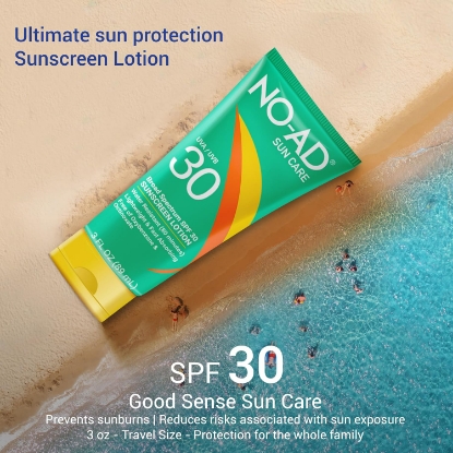 Picture of NO-AD SPF 30 Sun Care Sunscreen Lotion Broad Spectrum UVA/UVB Protection 3oz Tube