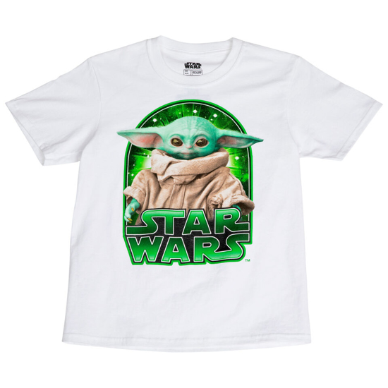Picture of Star Wars The Mandalorian Grogu Galaxy Green Youth T-Shirt Medium (9-10)