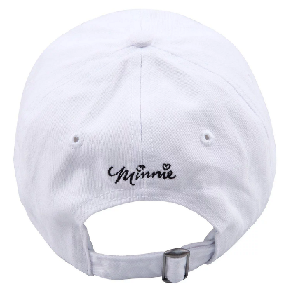 Picture of Disney Minnie Bow Patch Adjustable Baseball Cap Hat White One Size