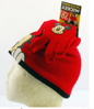 Picture of Disney Peeking Mickey Beanie Hat and Gloves Adult Unisex Size: One size Red Black