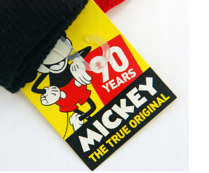 Picture of Disney Peeking Mickey Beanie Hat and Gloves Adult Unisex Size: One size Red Black