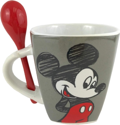 Picture of Disney Mickey Minnie  Amazing Day Mug  Spoon Gray Red