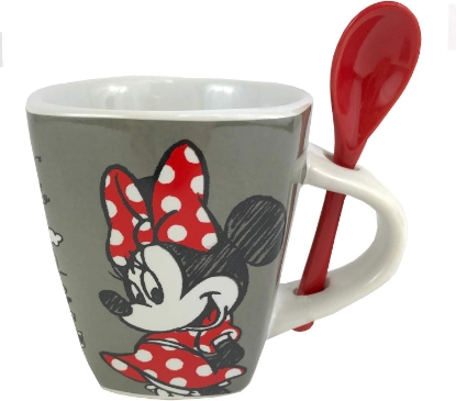 Picture of Disney Mickey Minnie  Amazing Day Mug  Spoon Gray Red