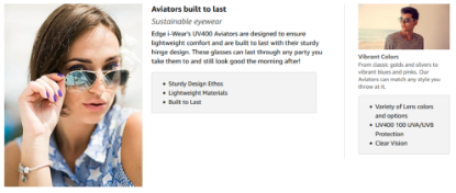 Picture of Aviator Sunglasses Metal Frames Mirror Lens Spring Hinges