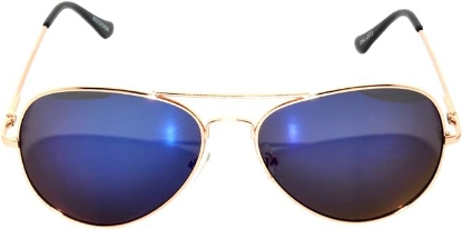 Picture of Aviator Sunglasses Metal Frames Mirror Lens Spring Hinges