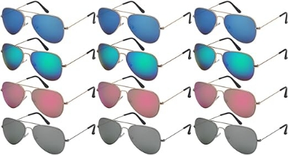 Picture of Aviator Sunglasses Metal Frames Mirror Lens Spring Hinges