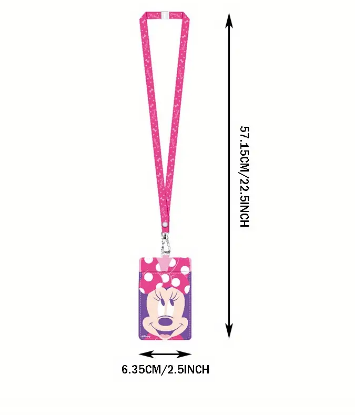 Picture of Disney Minnie Mouse Smile Lanyard With Deluxe Faux Leather Card Holder And Polyester Strap