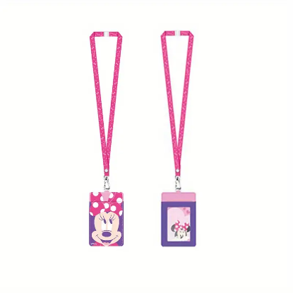 Picture of Disney Minnie Mouse Smile Lanyard With Deluxe Faux Leather Card Holder And Polyester Strap