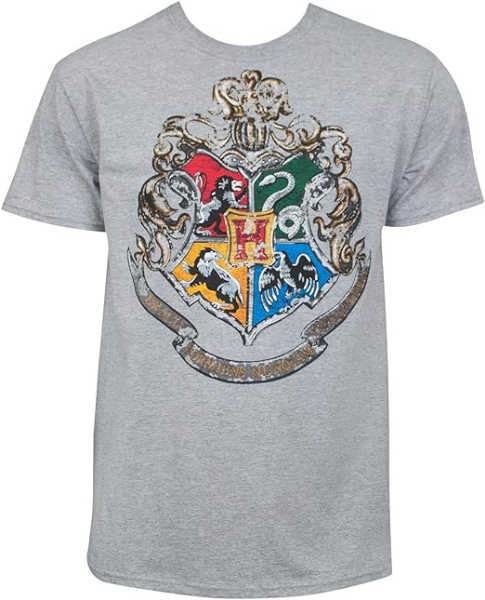 Picture of Harry Potter Hogwarts Crest T-Shirt Grey Large