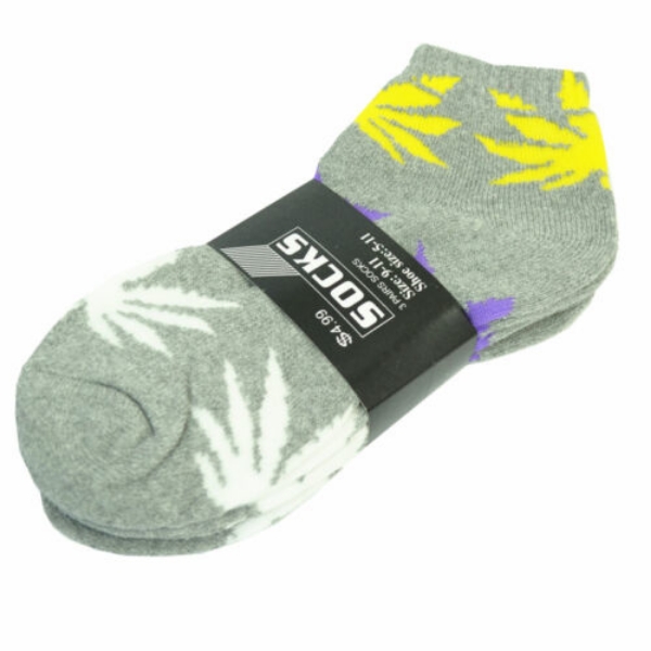 Picture of Mens Ankle Gray Medium  Herb Plant Smoker Weed Socks