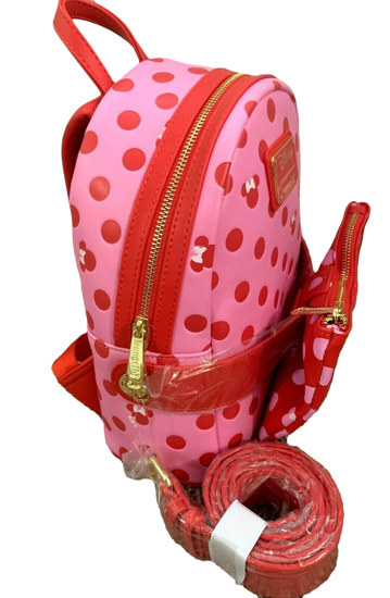 Picture of Disney Minnie Mouse Pink Polka Dot Backpack with Matching Wallet