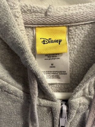 Picture of Disney Adult Mickey Plus One Zip Up Hoodie Gray Medium