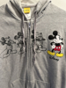 Picture of Disney Adult Mickey Plus One Zip Up Hoodie Gray Medium