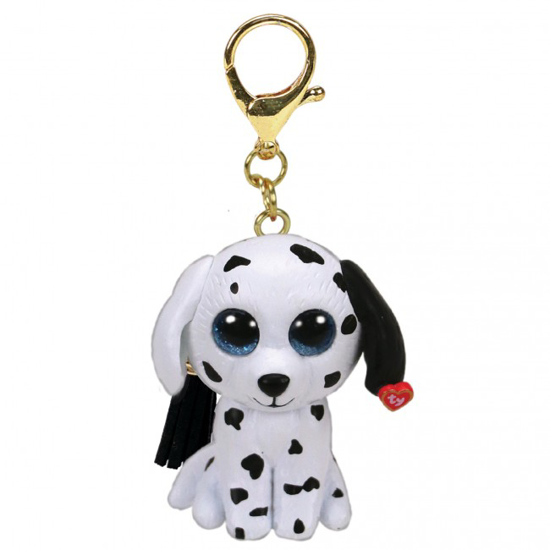 Picture of Ty Mini Boos Fetch the white Dog Metal Key Clip