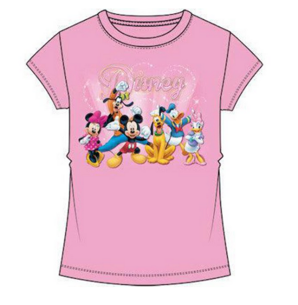 Picture of Disney Mickey and The Gang Posing Pink T-Shirt Little Girls Youth, Girl's, Size: Small 6X