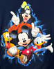 Picture of Disney Adult Bursting Mickey Donald Pluto and Goofy Tee Blue (Small)