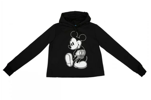 Picture of Mickey Mouse Black Plaid Cropped Junior Hoodie, XL
