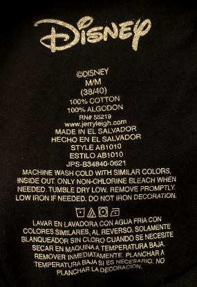 Picture of Disney Grumpy Dwarf Approach With Caution Black Size T-Shirt Medium