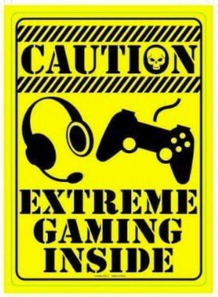 Picture of Caution Extreme Gaming Inside Metal Tin Sign Yellow