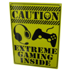 Picture of Caution Extreme Gaming Inside Metal Tin Sign Yellow