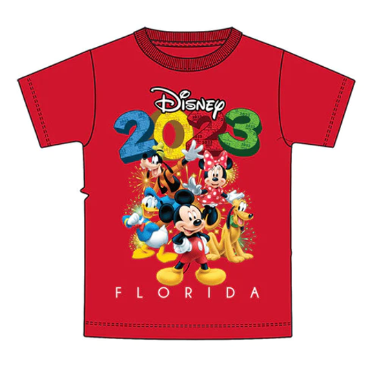 Picture of Disney 2023 Dated Florida Name Drop Youth Tee Unisex Size: XL Red