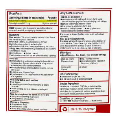 Picture of Tylenol PM Extra Strength  Go Packs Caplets 4 Count