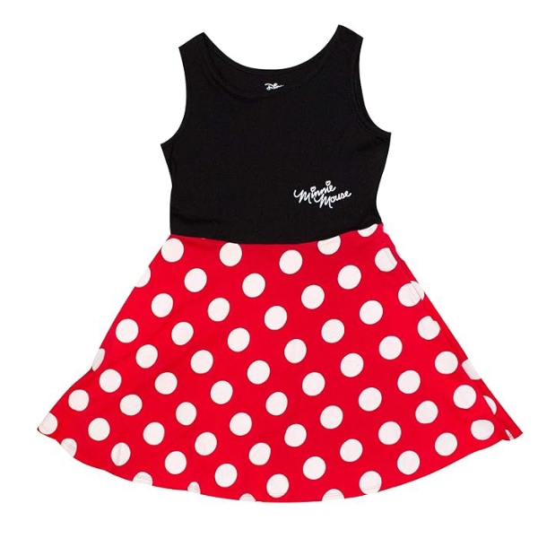 Picture of Disney Minnie Mouse Women's Black & Red Polka Dot Dress Small (S)