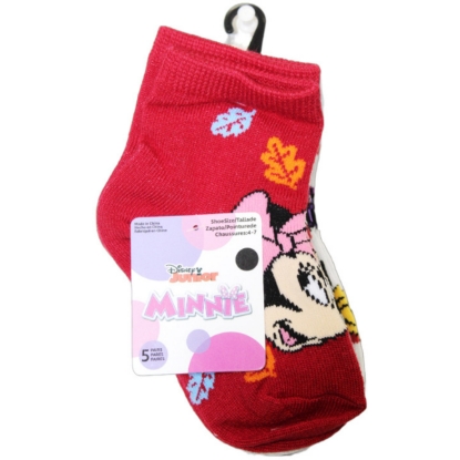 Picture of Disney Minnie Mouse 5 Pack Kids Quarter Socks with Harvest Design