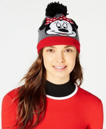 Picture of Disney Minnie Mouse Pom Pom Cuffed Beanie Hat