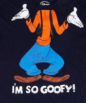 Picture of Disney Mens T-Shirt, I'm So Goofy Headless Navy Vintage Look Medium