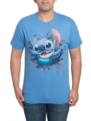 Picture of Disney Stitch Front & Back Print Men's T-Shirt, Blue M