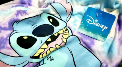 Picture of Disney Stitch Tie Dye Crop Top Shirt for Junior Girls Blue Medium