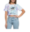 Picture of Disney Stitch Tie Dye Crop Top Shirt for Junior Girls Blue Large