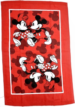 Picture of Disney Mickey Minnie Red ish Towels 2 Piece Set Kitchen Cloth