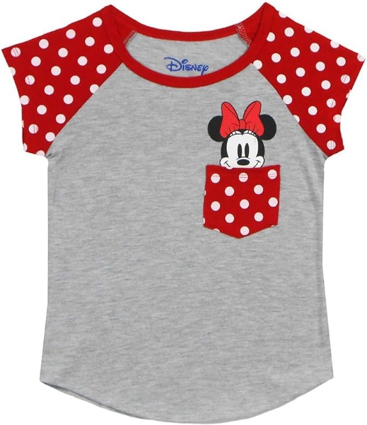 Picture of Disney Youth Minnie Peeking Pocket T-shirt Gray Medium