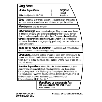 Picture of SEA & SKI Coolest Burn Relief Gel 8 Oz