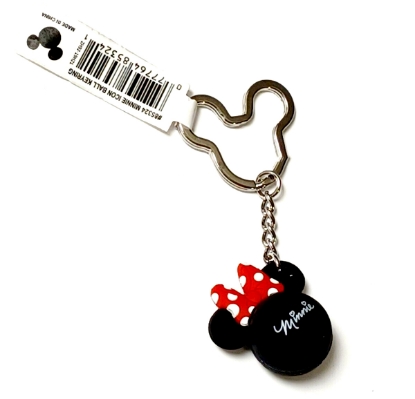 Picture of Disney Minnie Mouse Head Icon Ball Minnie Red Bow Keychain