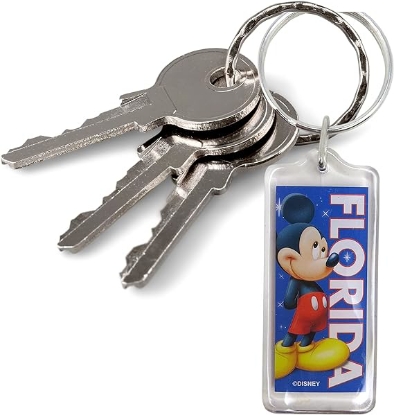 Picture of Disney Coy Mickey Lucite Keychain (Florida Namedrop)
