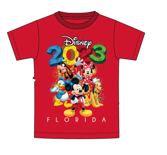 Picture of Disney 2023 Dated Youth Tee Florida Red Tee Size Small
