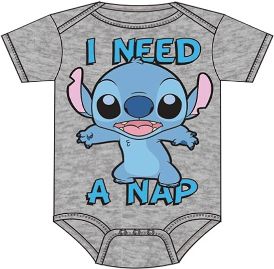 Picture of Disney Lilo and Stitch Infant Onesie I Need A Nap Gray Bodysuit 24M