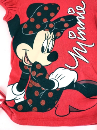 Picture of Disney Minnie Mouse Black Bow Red Youth Girl's Fashion Top Medium