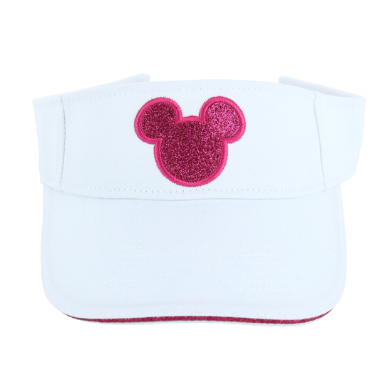 Picture of Disney Women's Shimmer Mickey Mouse Sun Visor Pink White