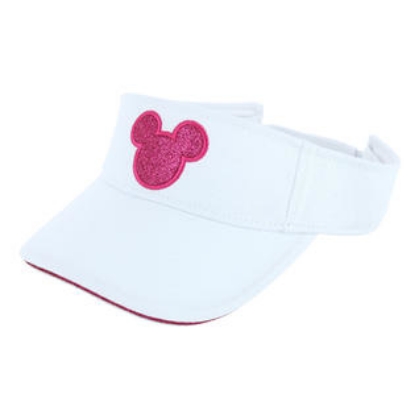 Picture of Disney Women's Shimmer Mickey Mouse Sun Visor Pink White