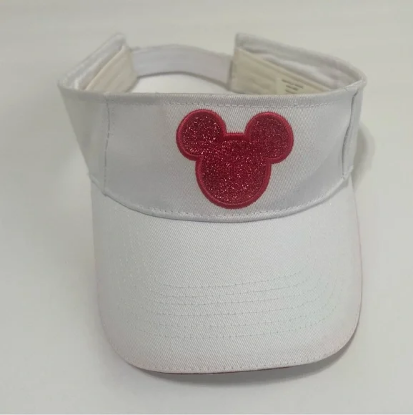 Picture of Disney Women's Shimmer Mickey Mouse Sun Visor Pink White