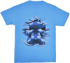 Picture of Disney Stitch Breaking Through Front & Back Print Men's T-Shirt Columbia Blue Large