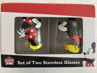 Picture of Disney Mickey and Minnie Kissing 14.5 oz Wine Glass Set
