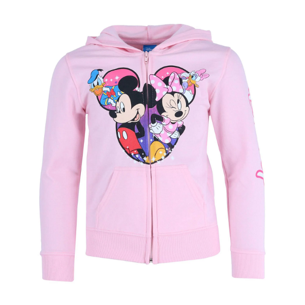 Picture of Disney Youth Mickey Minnie & Friends Zip Up Hoodie Light Pink Medium